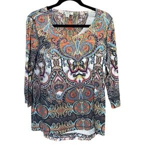 Unity Paisley Colorful Artsy Top size XL Orange